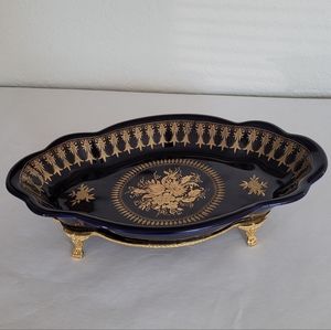 Royal Blue & Gold Gilt Serving Dish